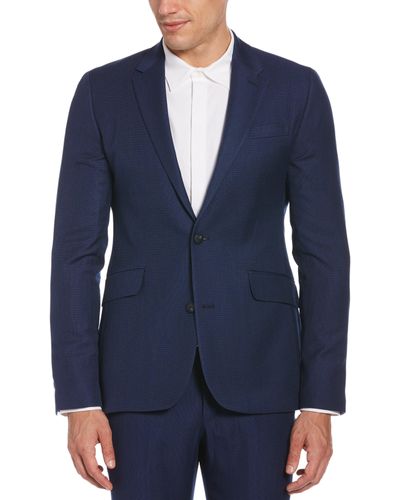 Perry Ellis Very Slim Fit Pindot Dobby Suit Jacket - Blue