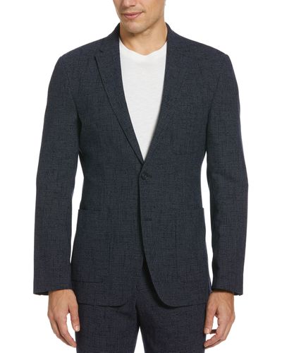 Perry Ellis Slim Fit Seersucker Suit Jacket - Blue