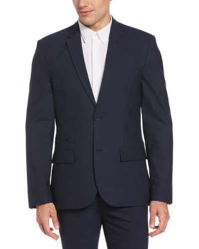 Perry Ellis Slim Fit Packable Stretch Tech Wool Suit Jacket - Blue