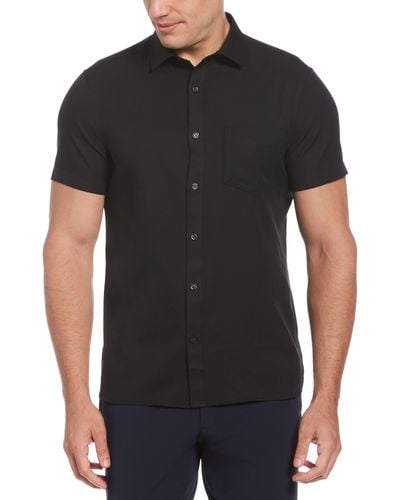 Perry Ellis Total Stretch Slim Fit Solid Shirt - Black