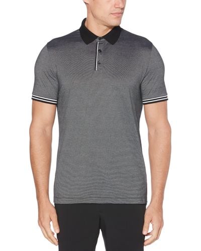 Perry Ellis Big And Tall Icon Polo Shirt With Solid - Gray