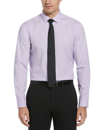 Perry Ellis Luxury Cotton Poplin Dress Shirt - Purple