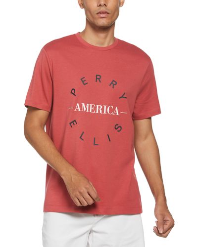 Perry Ellis 'Circle Graphic T-Shirt - Red