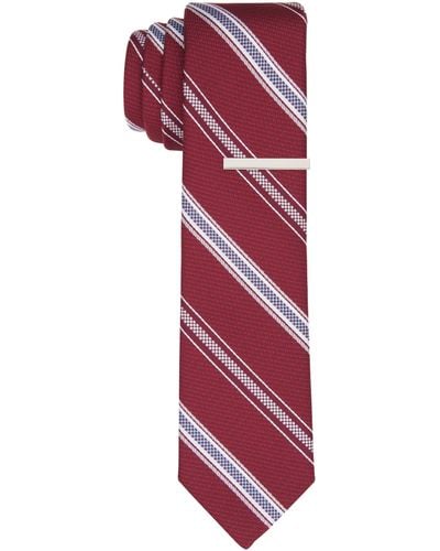 Perry Ellis Calvor Stripe Tie - Red