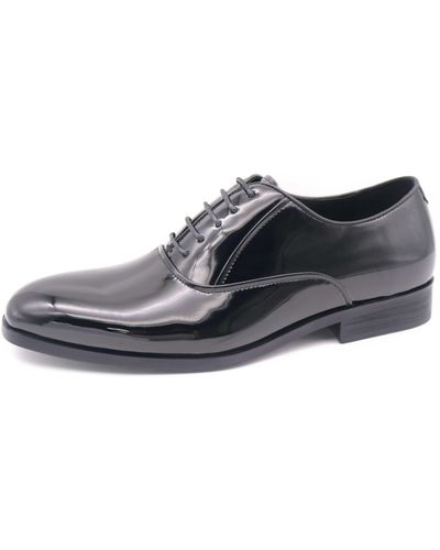 Perry Ellis Faux Leather Oxford Pattent Shoes - Black