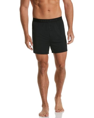 Perry Ellis 3 Pack Multi Solid Luxe Boxer Short - Black