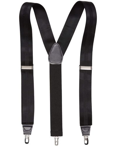 Perry Ellis Herringbone Suspenders - Black