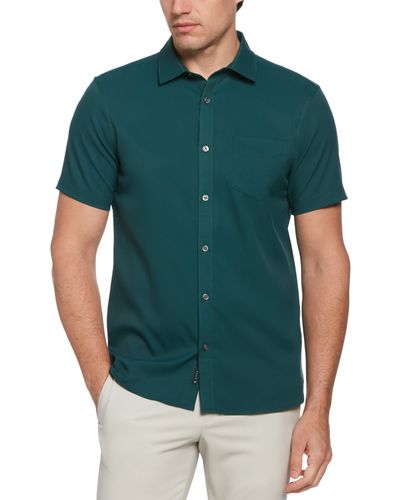 Perry Ellis Total Stretch Slim Fit Solid Shirt - Green
