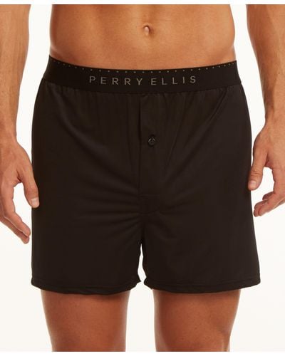 Perry Ellis Solid Luxe Boxer Short - Black