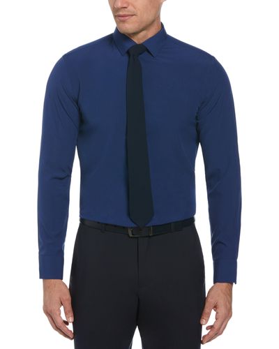 Perry Ellis Slim Fit Total Stretch Performance Dress Shirt - Blue