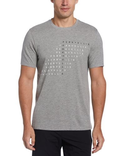 Perry Ellis Logo Cotton T-Shirt - Gray