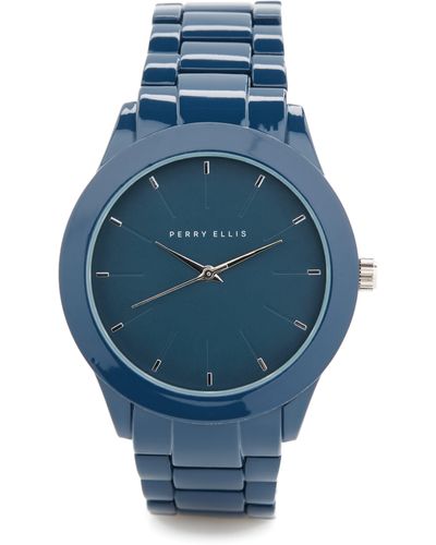 Perry Ellis Navy Metal Watch - Blue