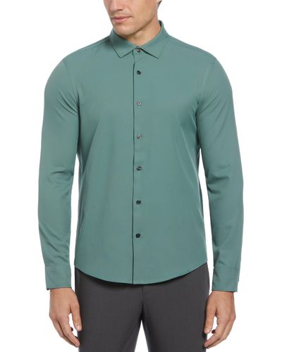 Perry Ellis Untucked Total Stretch Slim Fit Shirt - Green