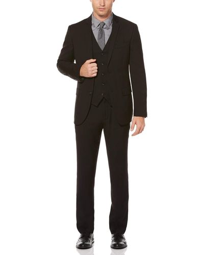 Perry Ellis Slim Fit Black Solid Suit