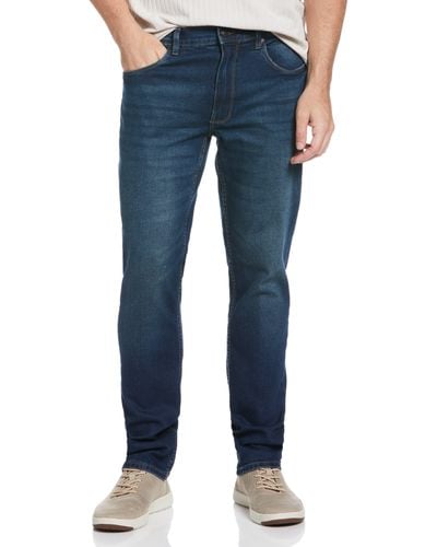 Perry Ellis Recovertm Slim Fit Tinted Dark Wash Denim Jeans - Blue