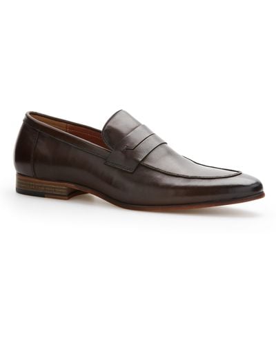 Perry Ellis Leather Penny Loafers - Brown