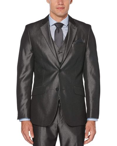 Perry Ellis Slim Fit Iridescent Twill Suit Jacket - Gray