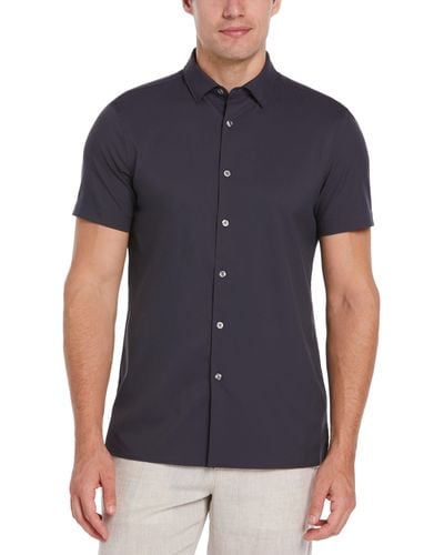 Perry Ellis Slim Fit Total Stretch Solid Shirt - Blue