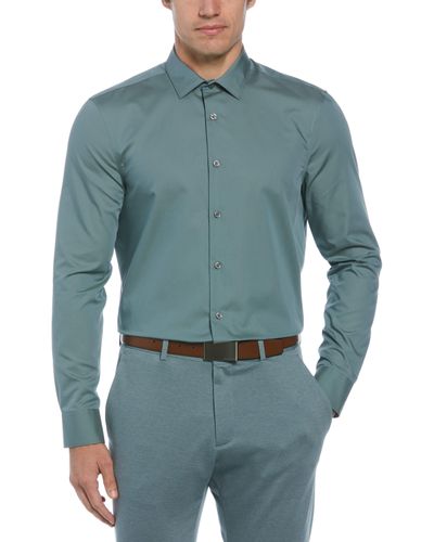 Perry Ellis Non-Iron Twill Solid Shirt - Blue