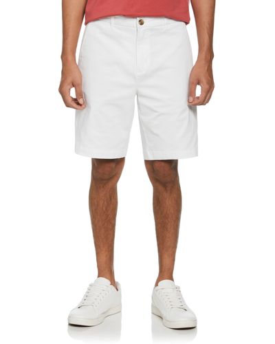 Perry Ellis Flat Front Stretch Chino Short - White