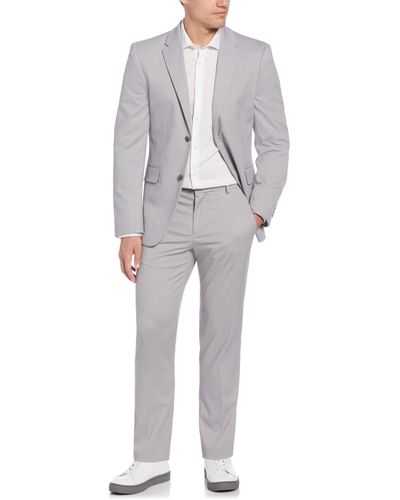 Perry Ellis Slim Fit Alloy Performance Tech Suit - Grey