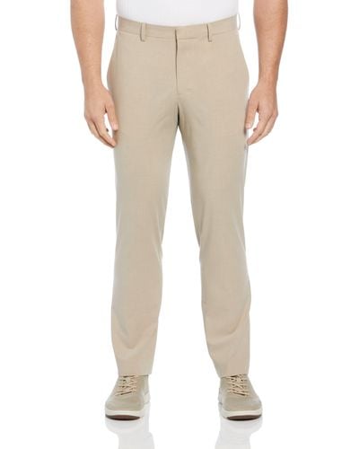 Perry Ellis Slim Fit Textured Luxe Suit Pant - Natural