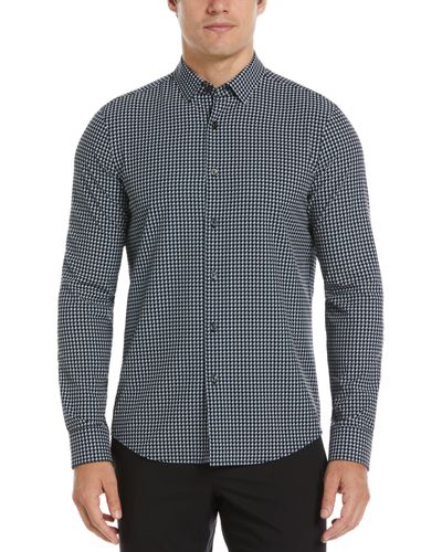 Perry Ellis Slim Fit Total Stretch Geometric Pattern Shirt Pants - Gray