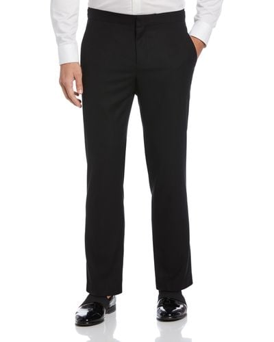 Perry Ellis Slim Fit Stretch Textured Tuxedo Pant - Black