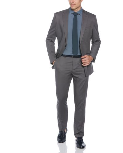 Perry Ellis Slim Fit Smoked Pearl Performance Tech Suit - Blue