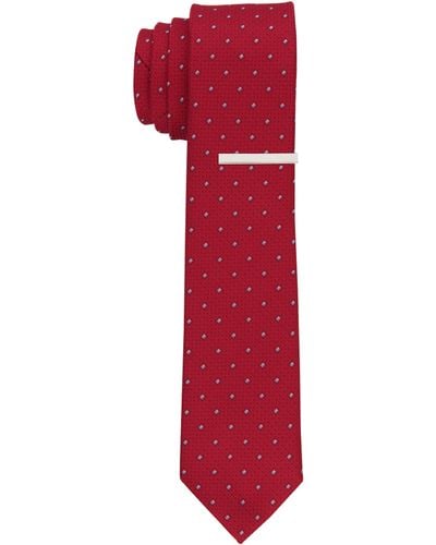 Perry Ellis Conley Neat Slim Tie - Red