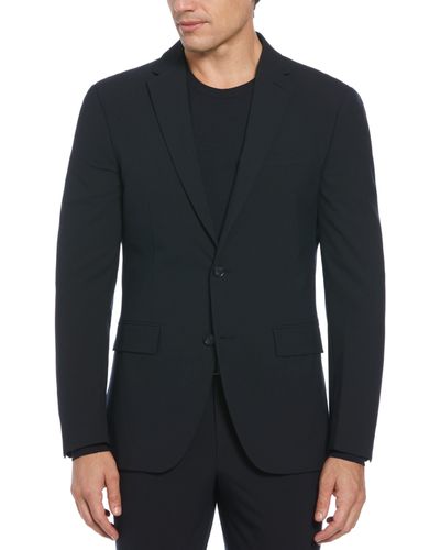 Perry Ellis Slim Fit Micro Textured Suit Jacket - Black