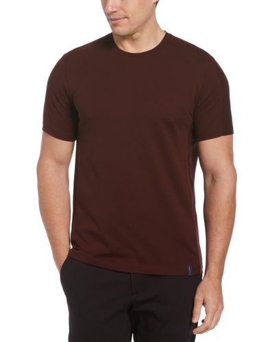 Perry Ellis Big And Tall Texture Block T-Shirt - Brown