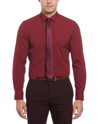 Perry Ellis Slim Fit Total Stretch Performance Dress Shirt - Red