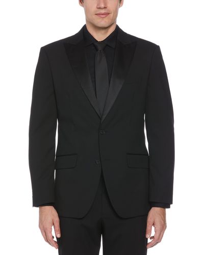 Perry Ellis Satin Piecing Tuxedo Jacket - Black