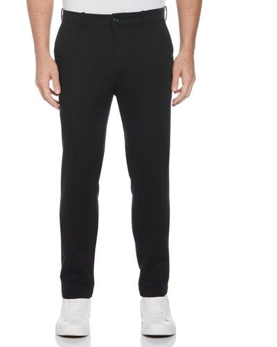 Perry Ellis Skinny Fit Anywhere Flat Front Stretch Chino Pants - Black