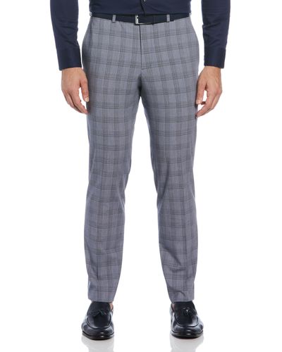 Buy Solemio Men Dark Grey Regular Fit Polyester Formal Trousers online