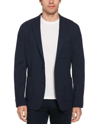 Perry Ellis Slim Fit Wool Blend Suit Jacket - Blue