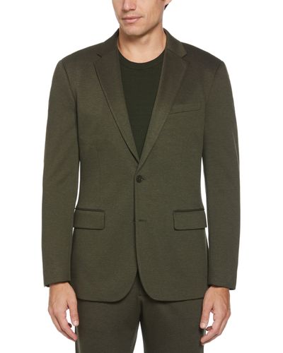 Perry Ellis Slim Fit Two Tone Smart Knit Suit Jacket - Green