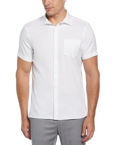 Perry Ellis Total Stretch Slim Fit Solid Shirt - White
