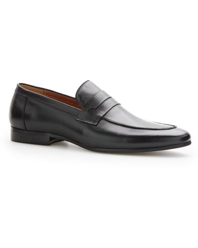 Perry Ellis Leather Penny Loafers - Black