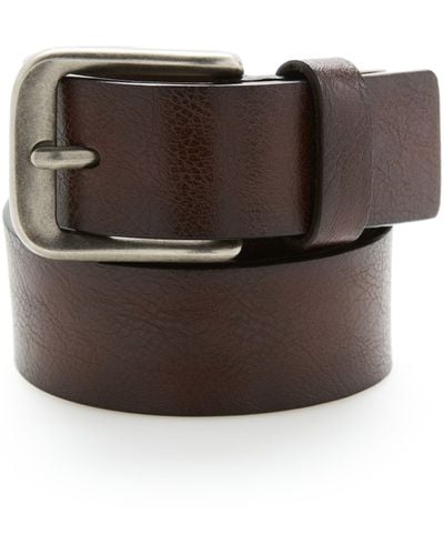 Perry Ellis Grained Leather Belt - Brown