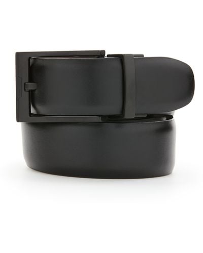 Perry Ellis Cap Reversible Leather Belt - Black