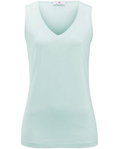 Peter Hahn Jersey-top mit v-ausschnitt, , gr. 42, baumwolle - Blau