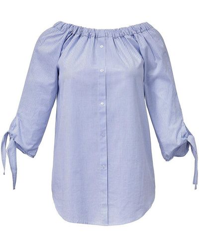 Emilia Lay Streifen-Bluse 3/4-Arm mehrfarbig - Blau