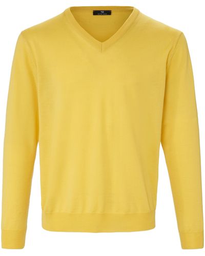 Peter Hahn V-pullover aus 100% schurwolle-merino extrafein - Gelb