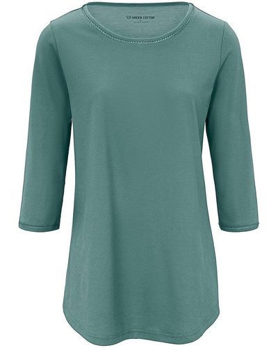 Green Cotton Rundhals-shirt ditte, , gr. 38, baumwolle - Grün