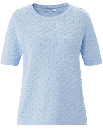 Peter Hahn Rundhals-pullover aus 100% supima®-baumwolle, , gr. 42, baumwolle - Blau