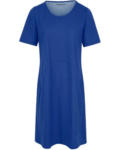 Green Cotton Jersey-Kleid 1/2-Arm blau