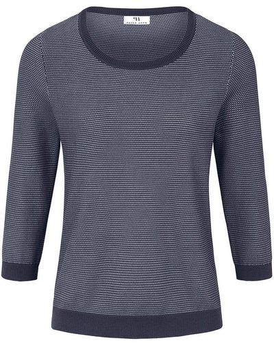 Peter Hahn Rundhals-pullover aus 100% supima®-baumwolle, , gr. 38, baumwolle - Blau
