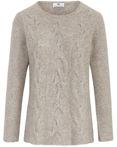 Peter Hahn Rundhals-pullover aus 100% schurwolle, , gr. 40, schurwolle - Grau